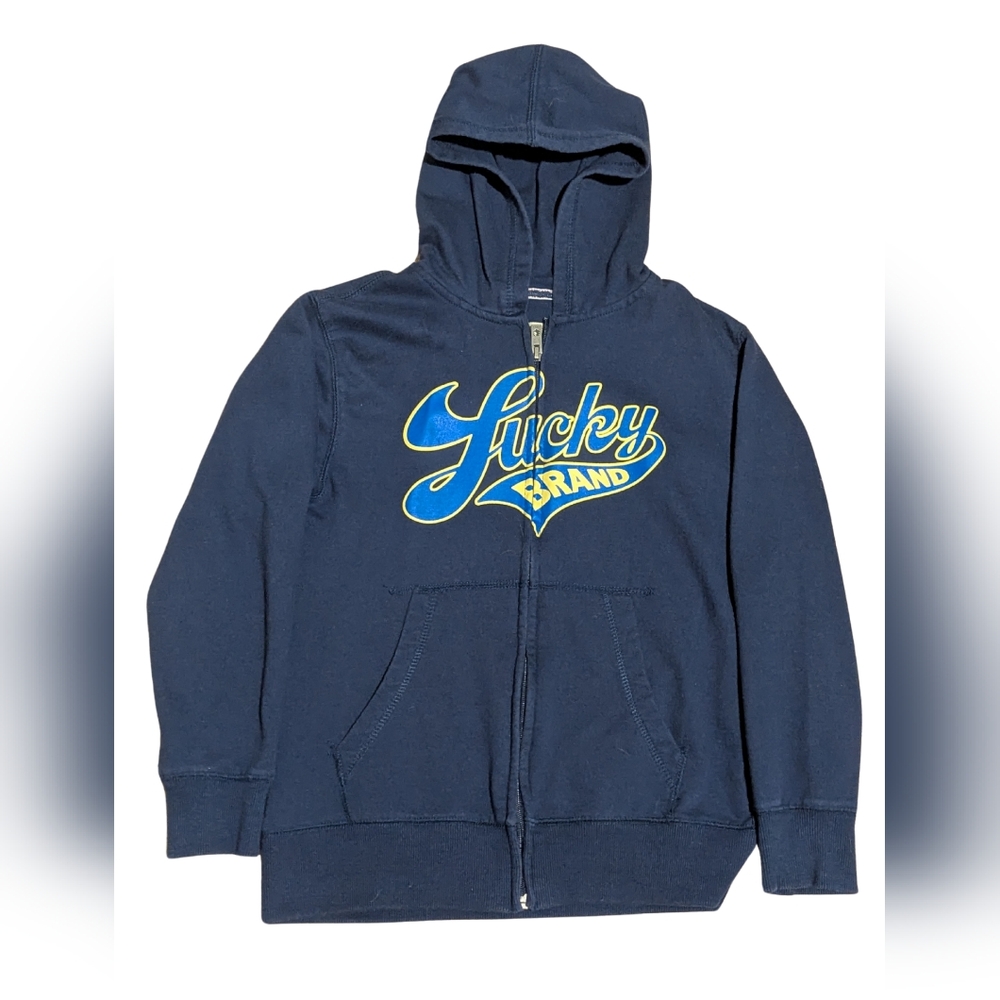 Lucky Brand Youth Boys Blue Zip-Up Hoodie Size M